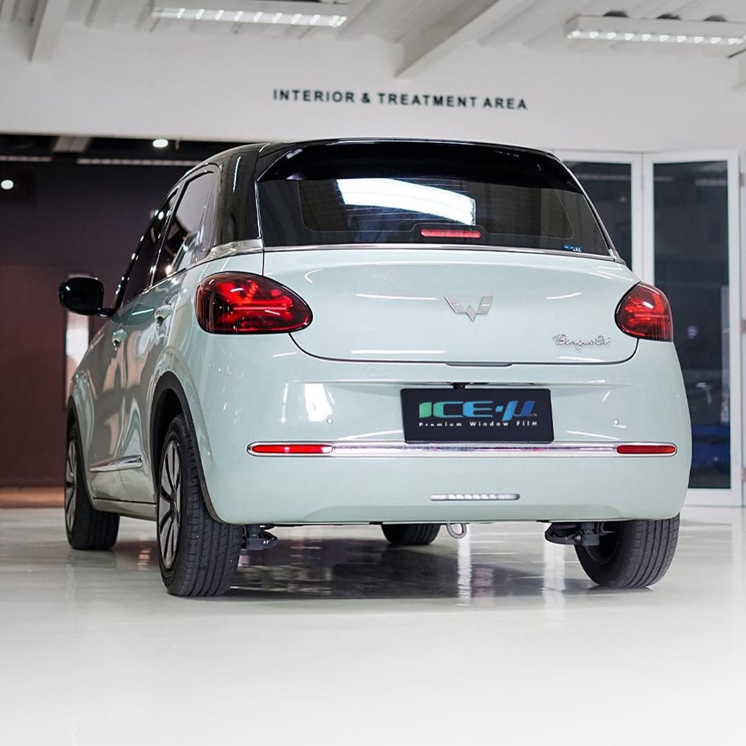 Kamu juga punya Wuling Binguo EV kamu bisa upgrade kaca film ICE-µ Premium Window Film pada mobi (1)