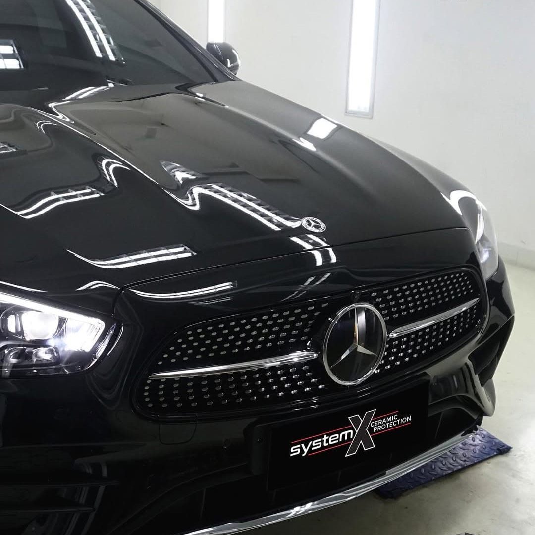 Mercedes Benz E300 after ceramic coating Diamond Package by System X Indonesia. (1)